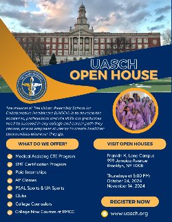 UASCH Open House Flyer for October 24th and November 14th